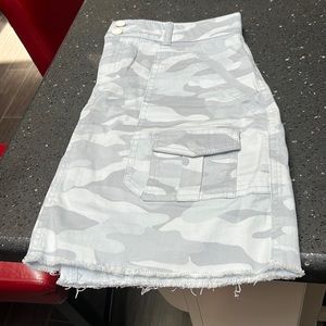 Democracy skirt. Excellent condition size 10 light blue camo with raw hem